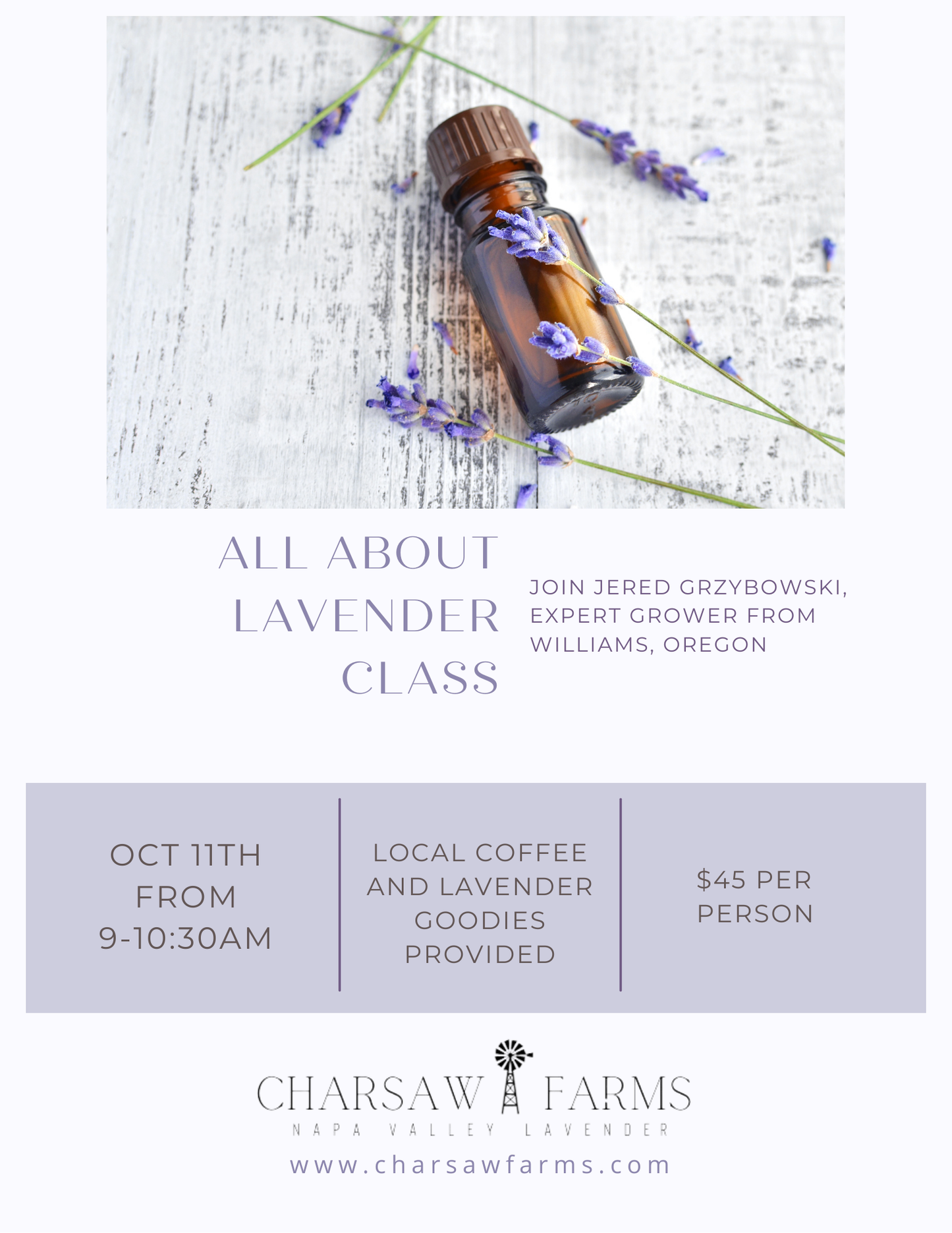 Lavender Class in Napa!